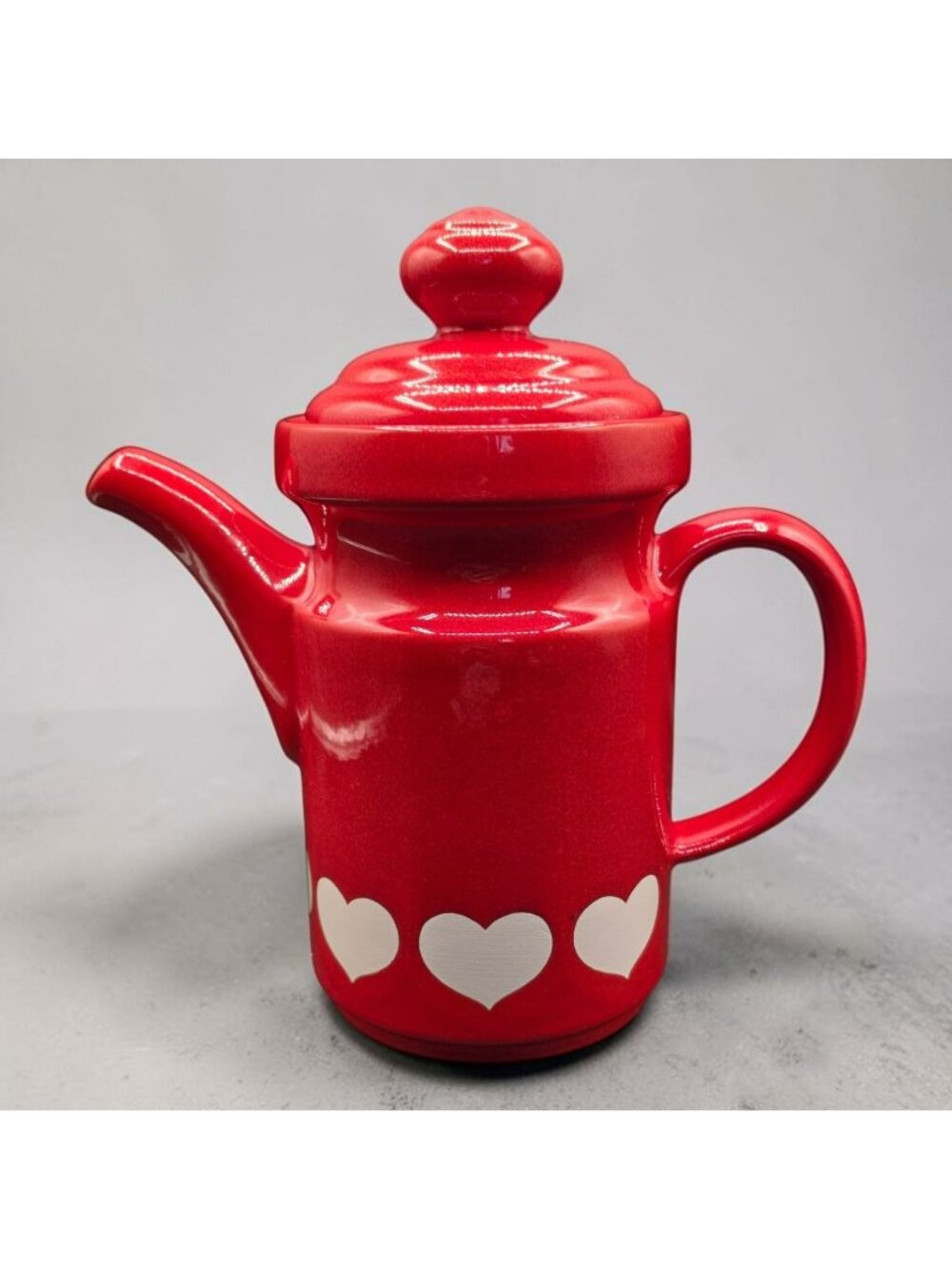 Waechtersbach W Germany Red Ceramic Teapot Lid Heart Design